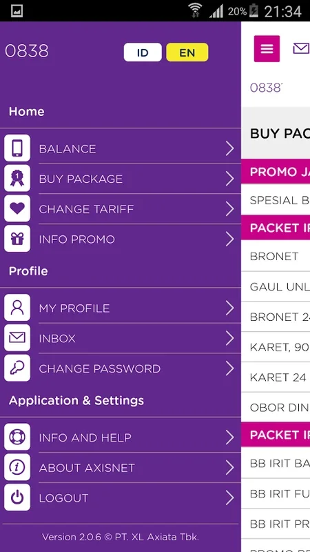 AXISnet for Android: Manage XL Axiata Services