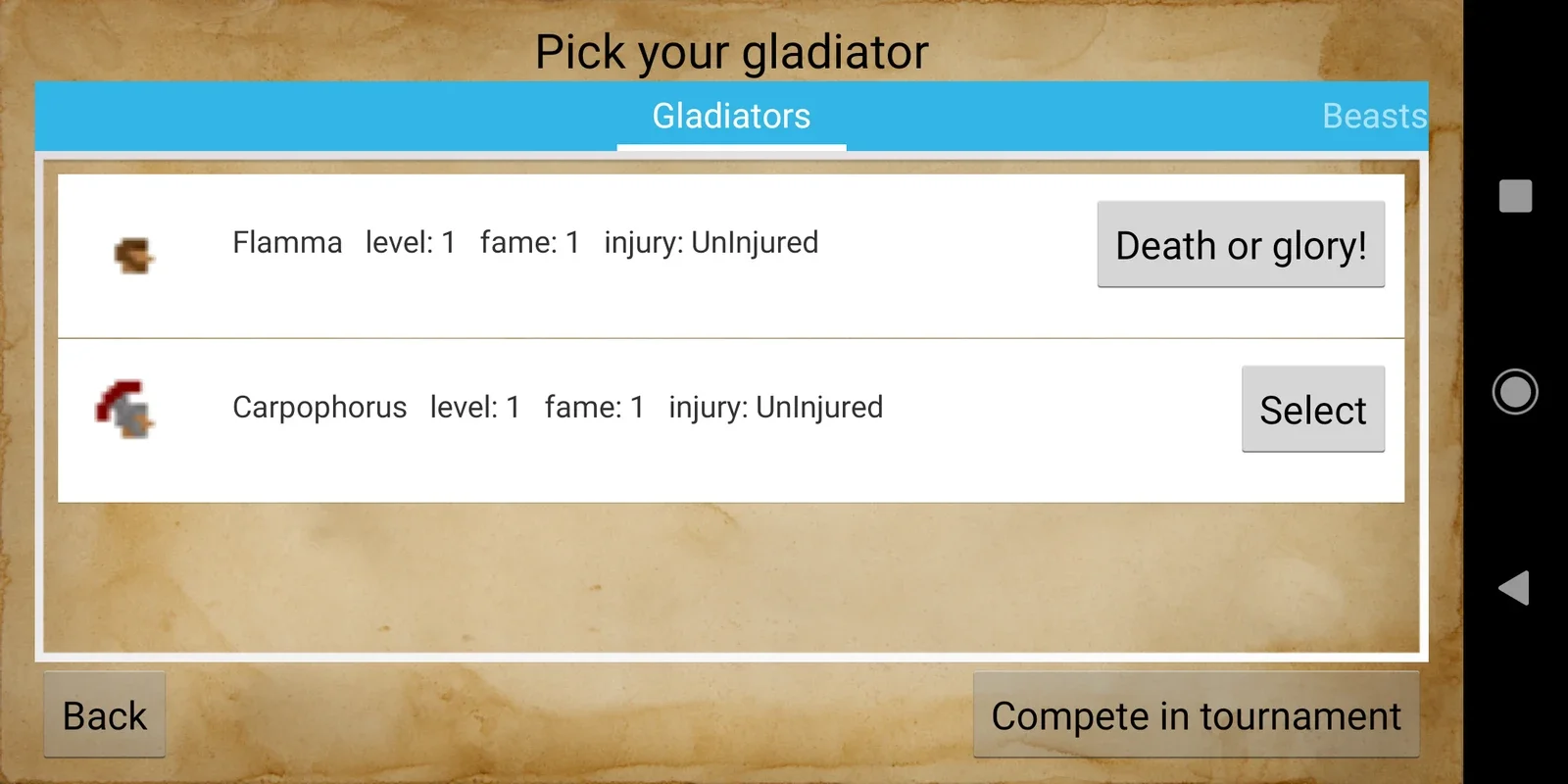 Gladiator Manager for Android - Manage Your Gladiator School