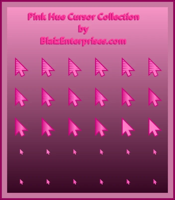 Pink Hue Cursor Collection for Windows by BlaizEnterprises.com