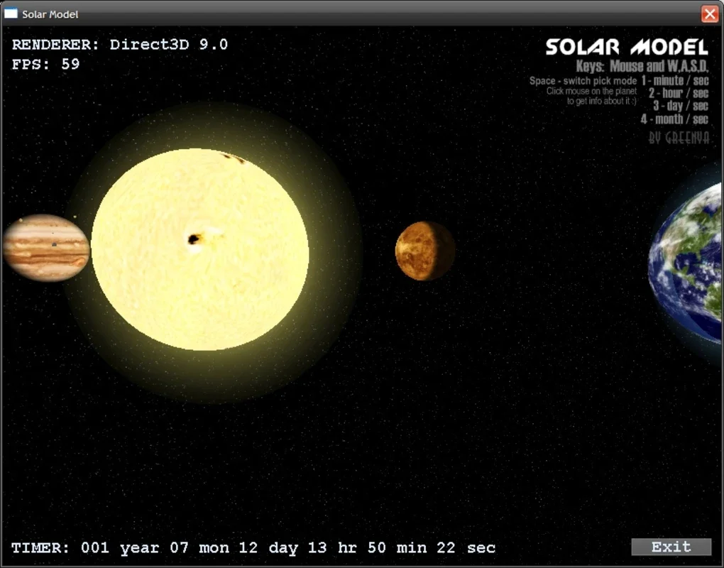 Solar Model 3D for Windows - Immersive Solar System Simulation