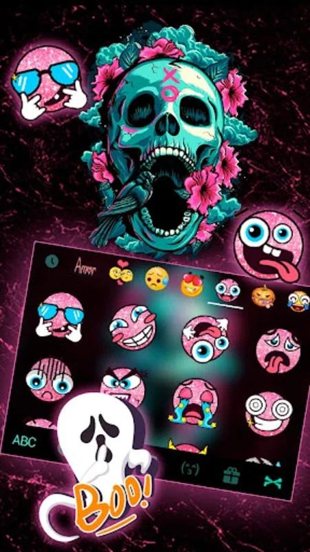 Roses Floral Skull Keyboard Th for Android - Enhance Typing