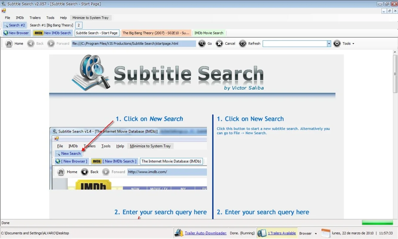 Subtitle Search for Windows - Find Subtitles and Trailers Easily