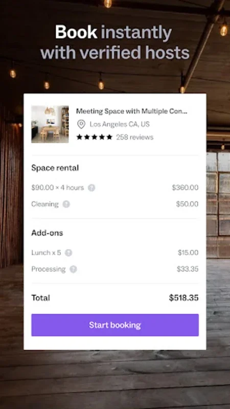 Peerspace for Android - Discover and Book Unique Spaces