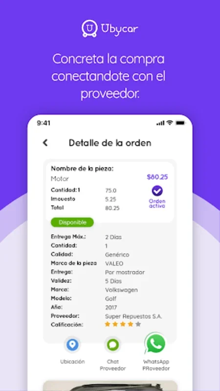 Ubycar: Repuestos de Vehículos for Android - Streamlined Vehicle Part Sourcing