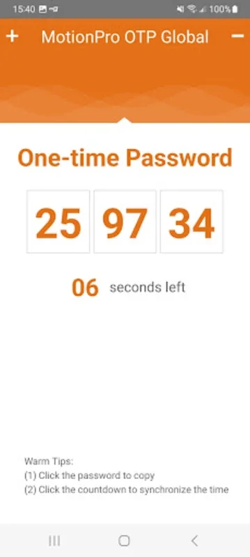 MotionProOTP for Android: Secure OTP Authentication