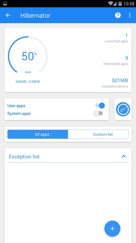 Hibernator for Android - Optimize Smartphone Performance