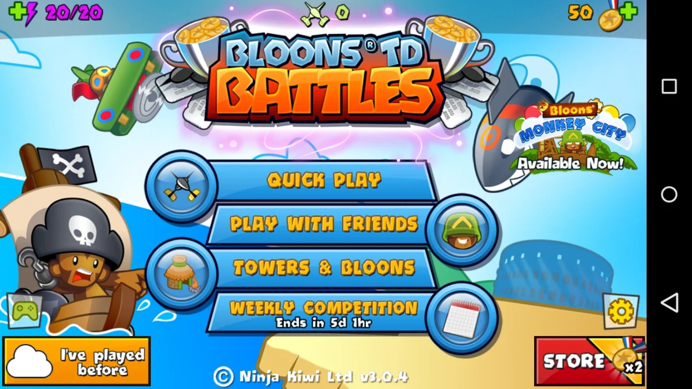 Bloons TD Battles for Android - Battle Against Powerful Generals