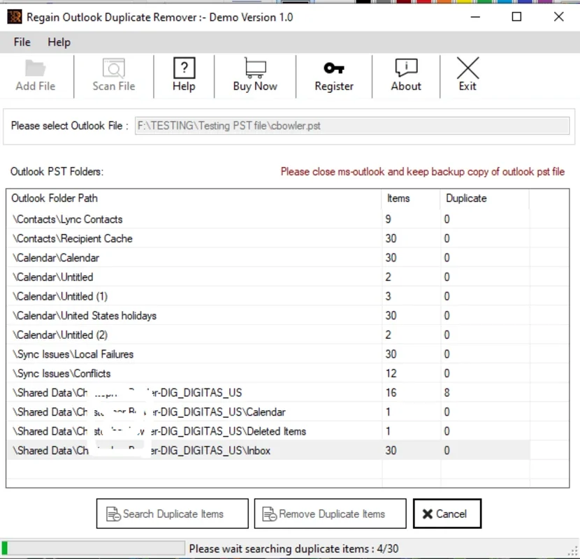 Regain Outlook Duplicate Remover for Windows: Clear Duplicates