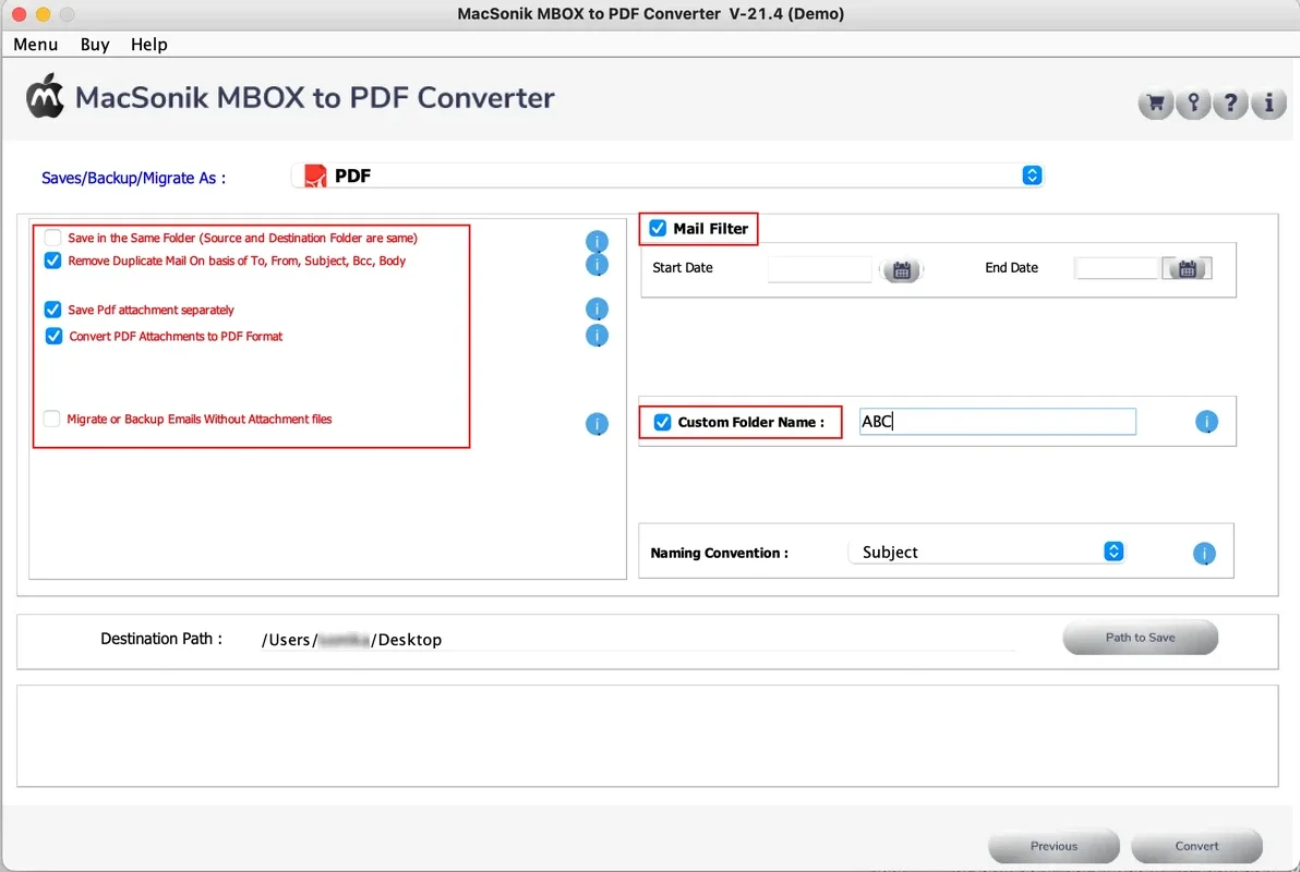 MacSonik MBOX to PDF Converter Tool for Mac - Efficient Conversion