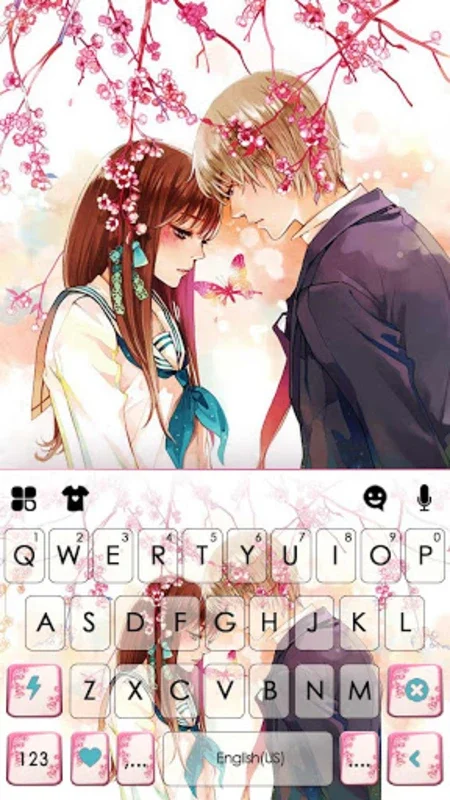 Sakura Love Keyboard Backgroun for Android - Customizable & Feature-rich