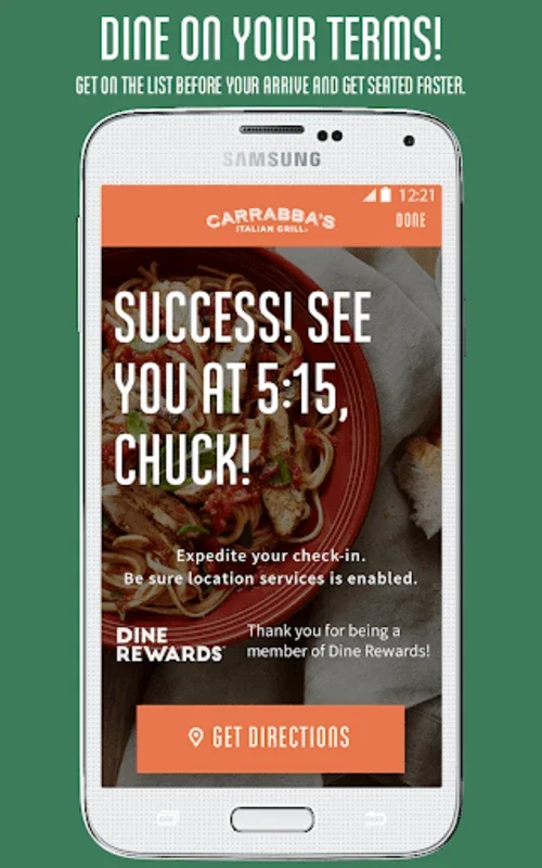 Carrabba's Italian Grill for Android - Seamless Dining