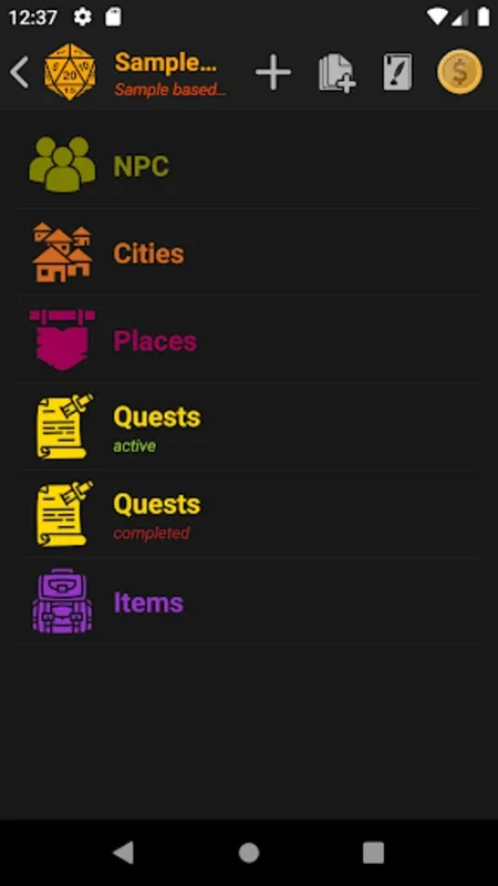 RPG Notes for Android: Organize Your RPG Campaigns