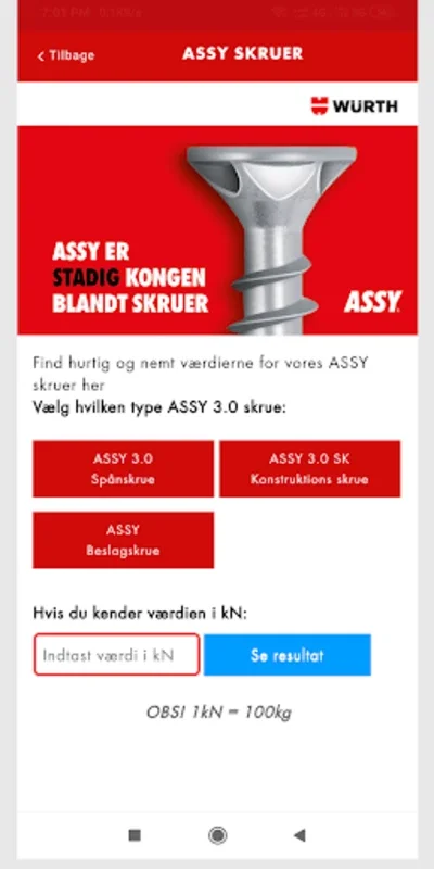 Würth Anker for Android: Precise Anchor Calculations