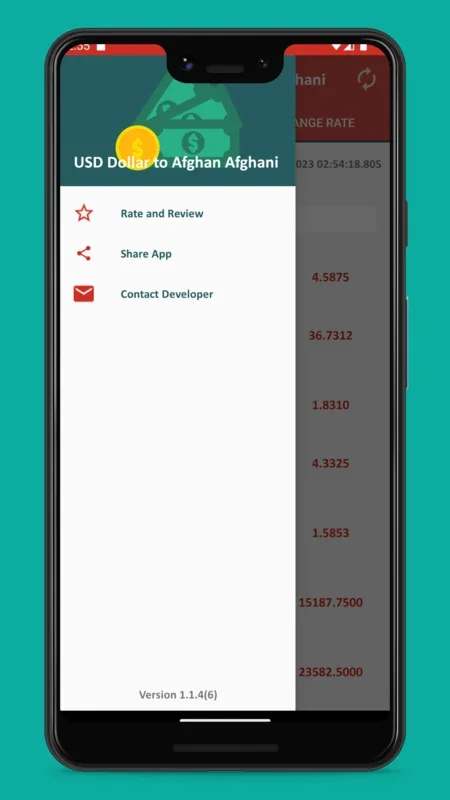 USD Dollar to Afghan Afghani for Android - Convert Currencies