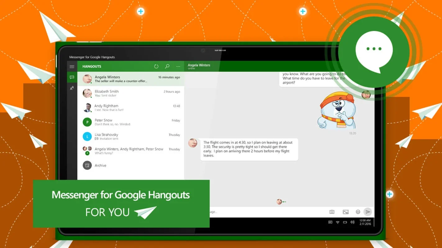 Messenger for Google Hangouts PRO for Windows - No Download Needed