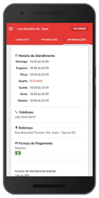 Lanchonete do Zeca for Android - Simplify Food Ordering