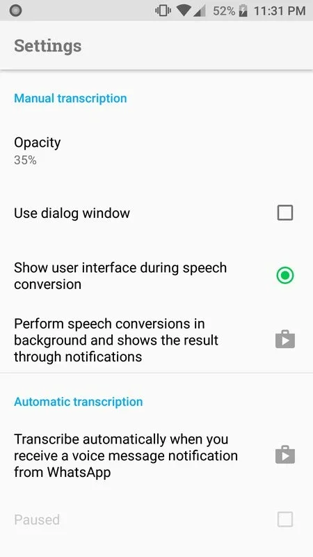 Transcriber for WhatsApp for Android - Effortless Voice Message Transcription