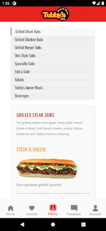 Tubby's for Android - Effortless Sandwich Ordering