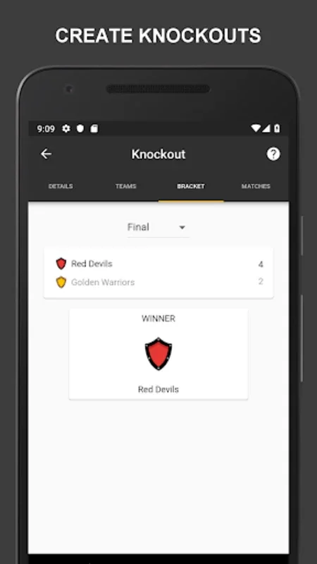 Winner - Tournament Maker App for Android - No Downloading Needed