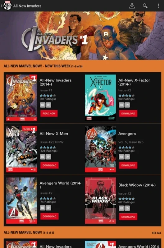 Marvel Comics for Android - A Vast Comic Collection