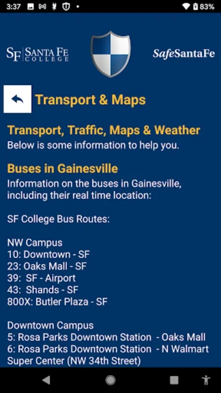 Safe Santa Fe for Android - Enhancing Campus Safety