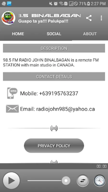 Radio John 98.5 Binalbagan for Android - Seamless Radio Experience