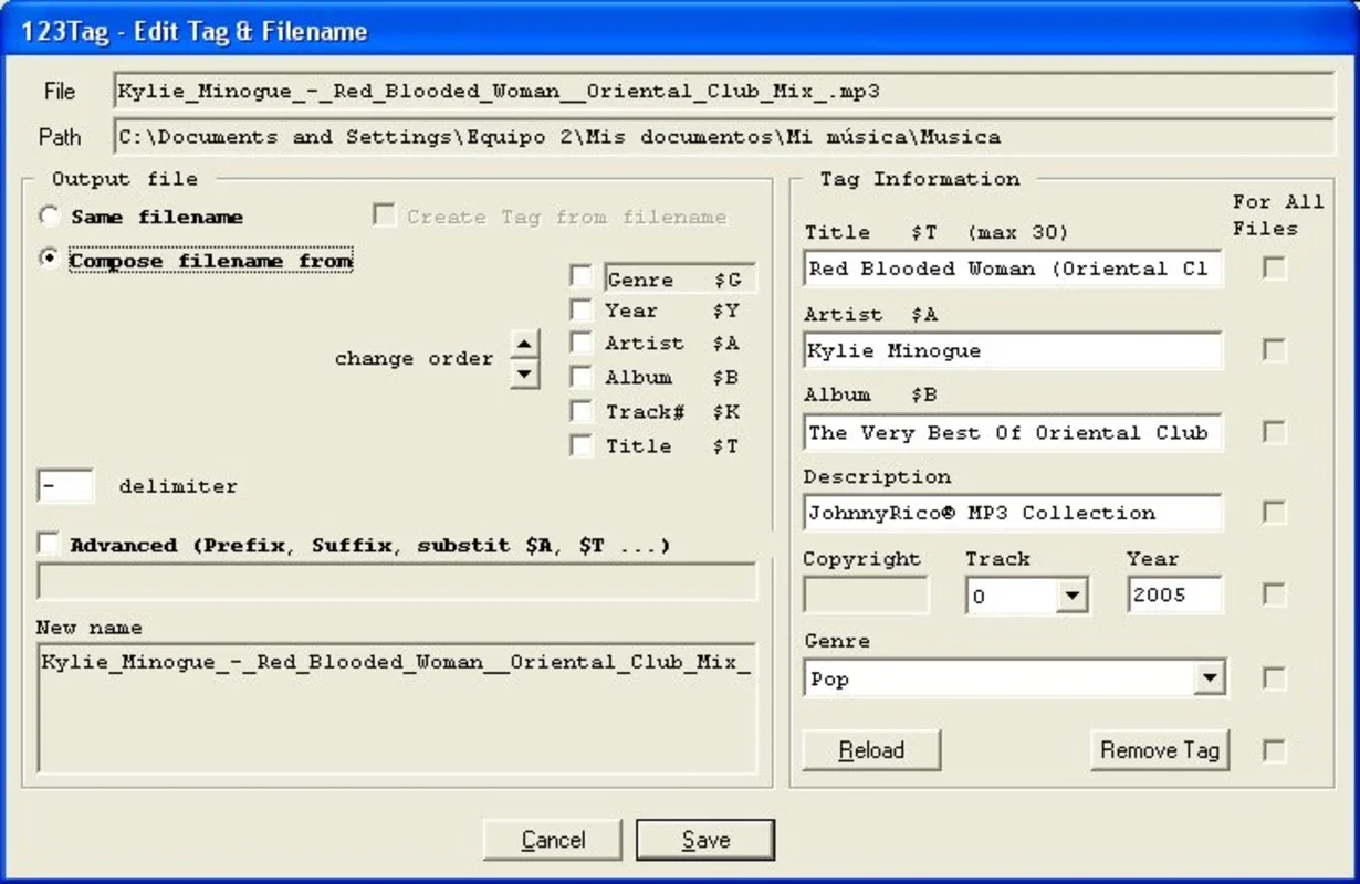 123Tag for Windows - Modify MP3 Tags Easily