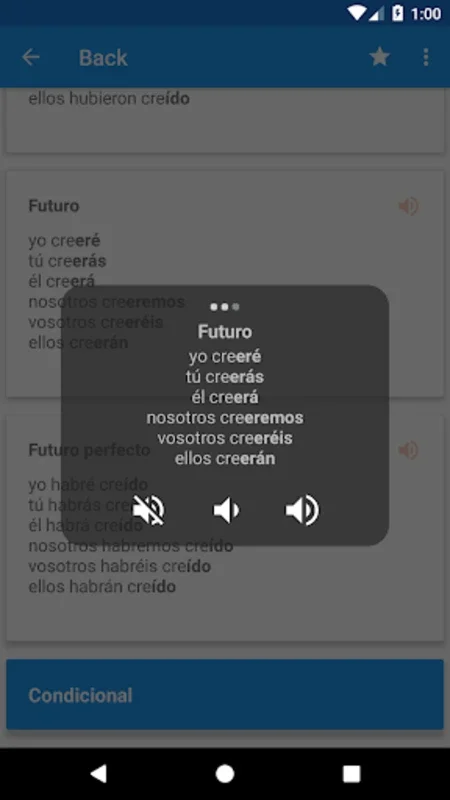 Conjugación española for Android: Master Spanish Verbs