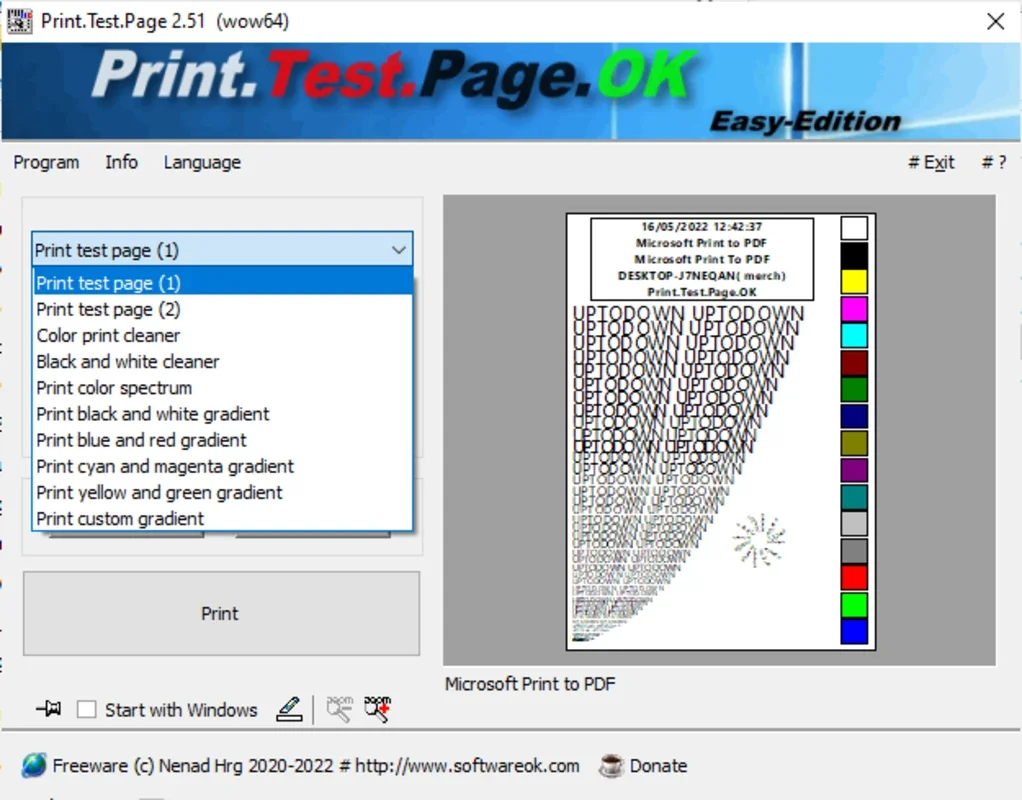 Print.Test.Page.OK for Windows - Simplify Printing Tests