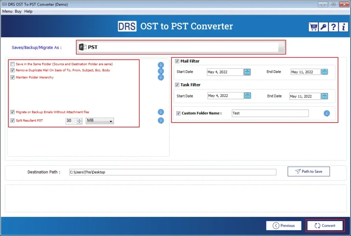 MigrateEmails OST to PST Converter Tool for Windows