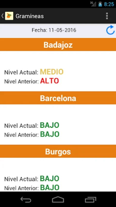 Polen REA for Android - Real-Time Pollen Data in Spain