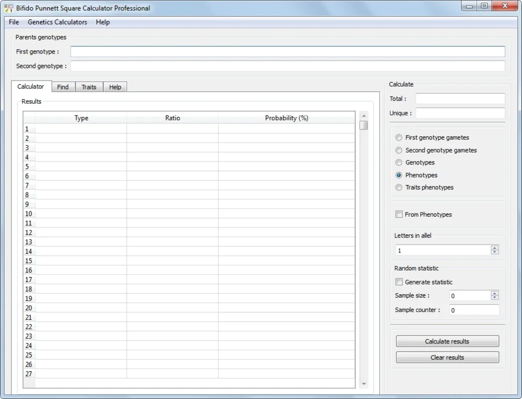 Bifido Punnett Square Calculator Pro for Windows - No Download Needed