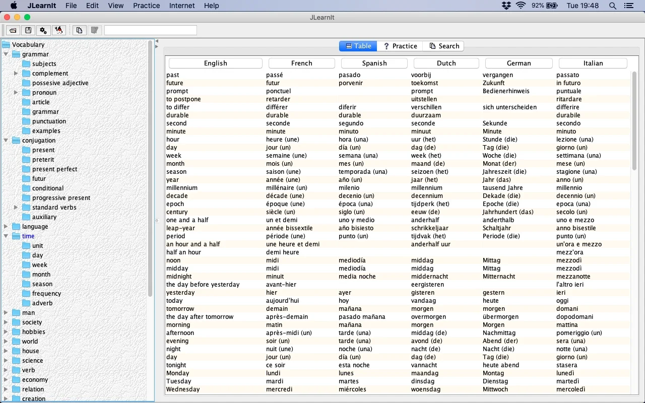 JLearnIt for Mac - A Free Multilingual Dictionary