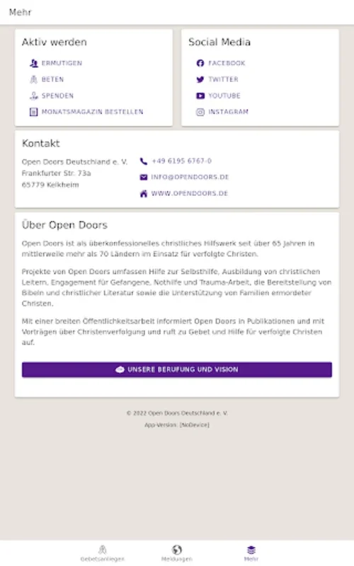 Open Doors Deutschland for Android - Prayer App for Persecuted Christians