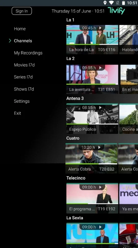 Tivify for Android - Stream Spanish TV Channels Easily