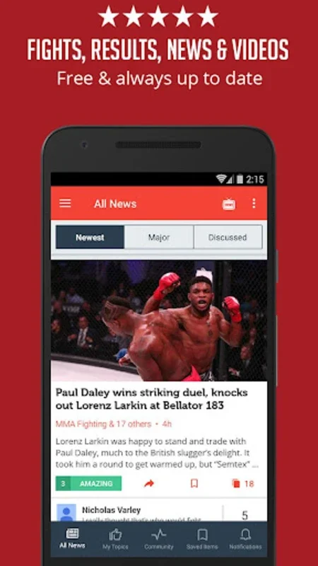 MMA Ultimate Fighting News - Sportfusion for Android - Your MMA News Hub