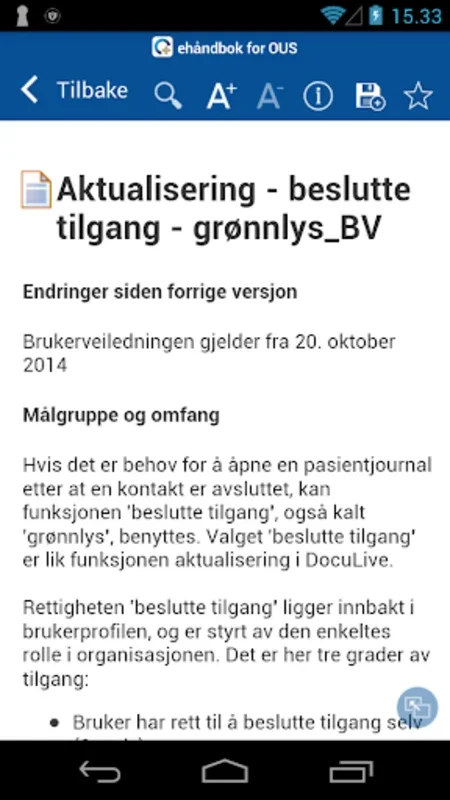 eHåndbok for Android: Centralizing Healthcare Info