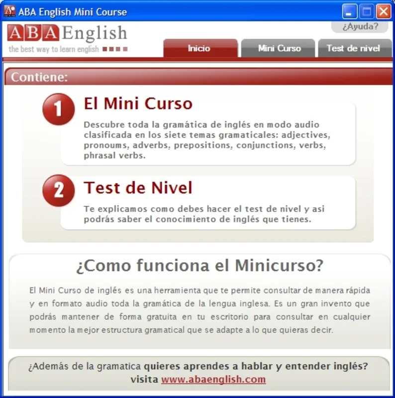 Mini Curso de Ingles ABA English for Windows - No Download Required