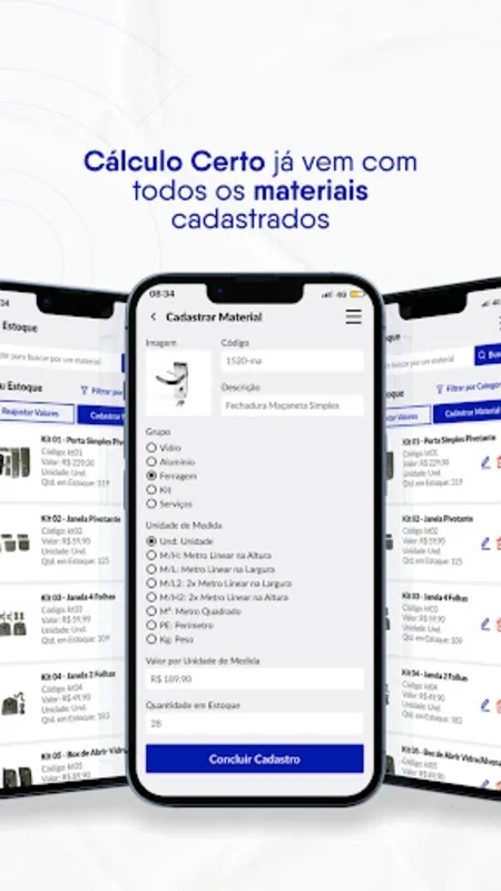 Cálculo Certo - App Vidraçaria for Android: Simplify Glasswork