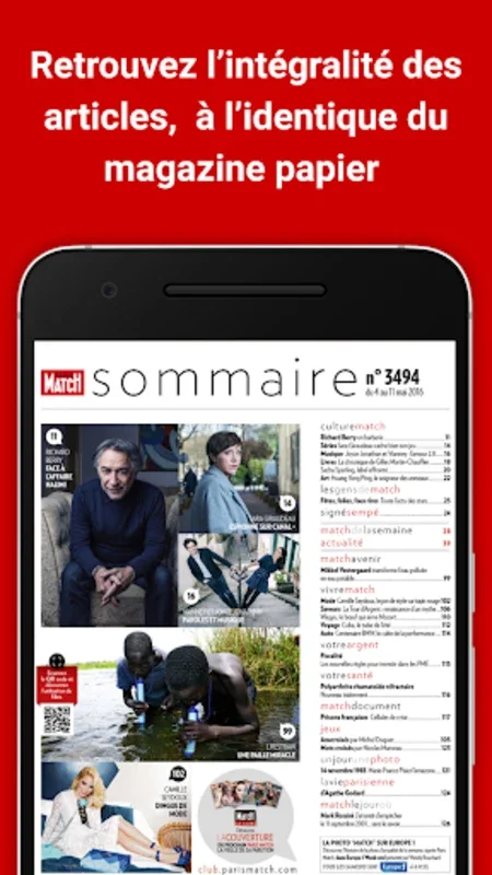 L'ancienne app Paris Match for Android - Experience Iconic Journalism