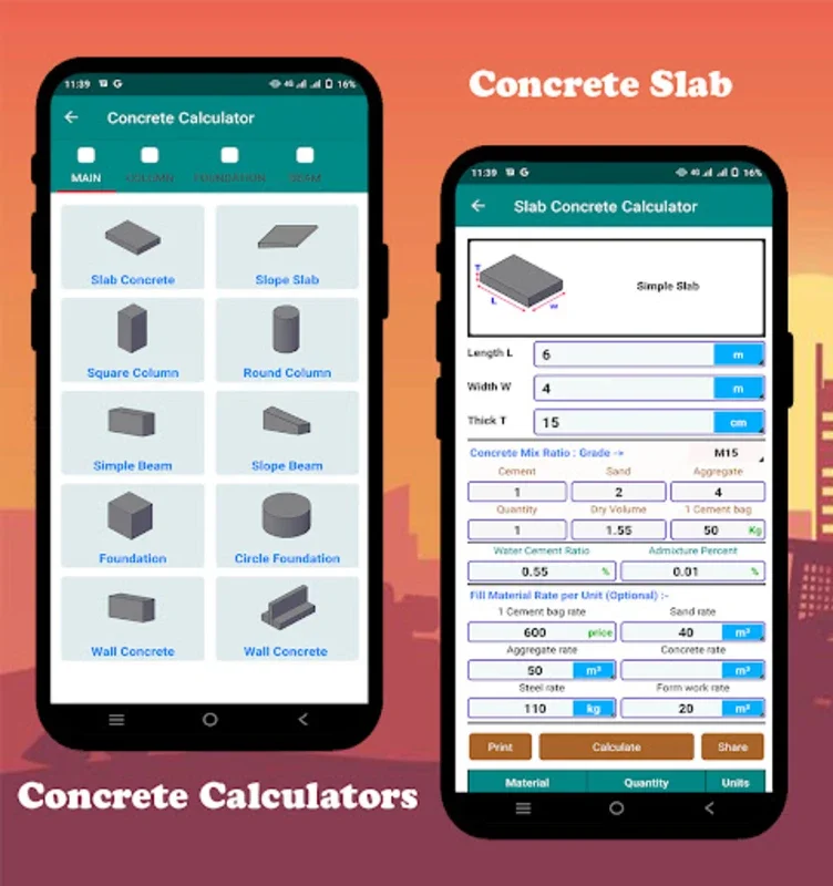 Construction Calculator App for Android - No Downloading Needed