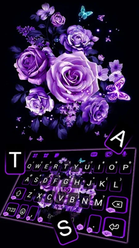 Purple Rose Bouquet Background for Android - Enhance Typing