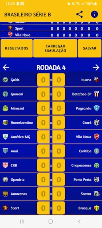 simule a Série B for Android - Predict Brazil Football League Outcomes