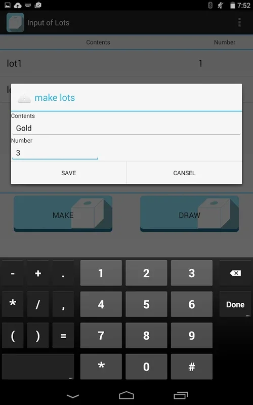 Input of Lots for Android: Simplify Random Selections