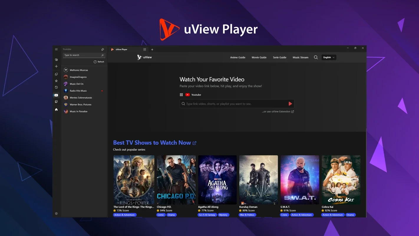 uView Player for Windows - A Free Floating Media Player