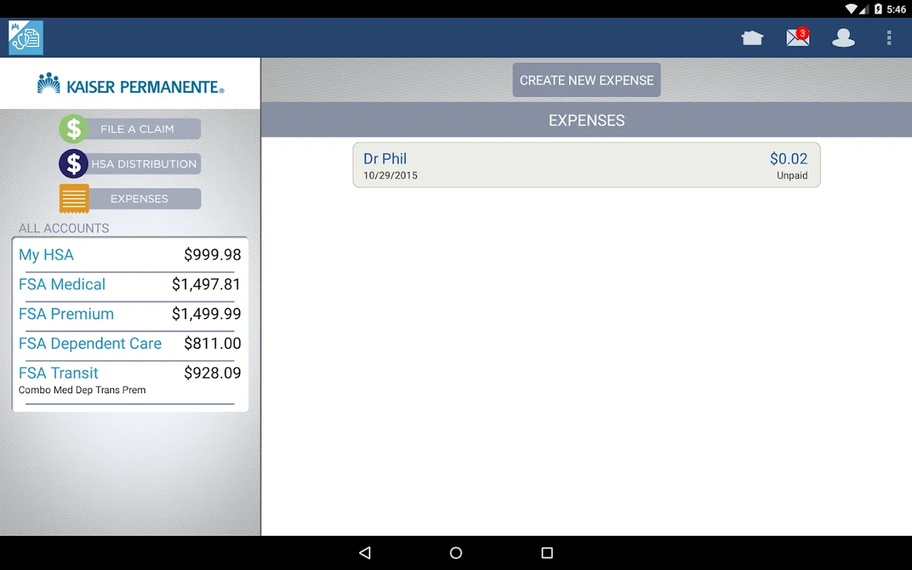 KP HRA/HSA/FSA Balance Tracker for Android - Manage Healthcare Finances