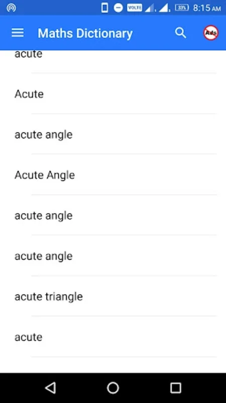 Maths Dictionary for Android: Comprehensive Math Terms