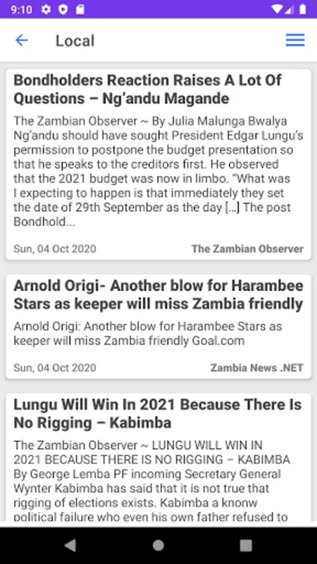 Zambia Newspapers for Android - Comprehensive News App