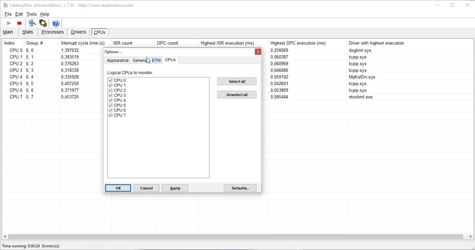 LatencyMon for Windows: Analyze Audio Processing