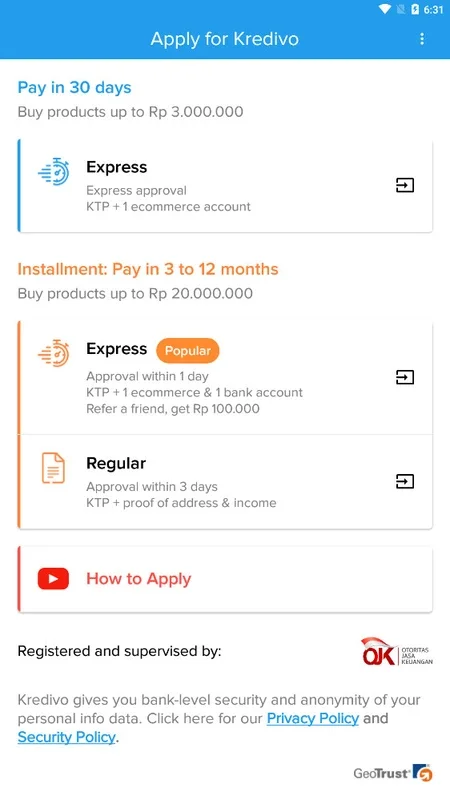 Kredivo for Android - Shop Online with Easy Loans